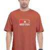 Need Chai Unisex Oversized T-Shirt – Yellow Cotton Tee with Low Battery Tea Print