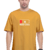 Need Chai Unisex Oversized T-Shirt – Yellow Cotton Tee with Low Battery Tea Print