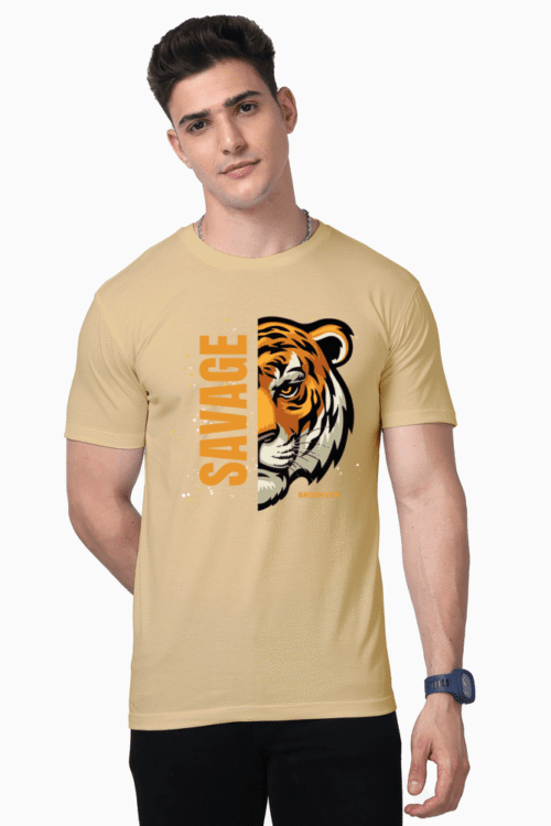 Unisex Supima T-Shirt – Savage Tiger Illustration | Brooklyn Style