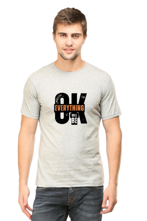Men's Classic Crew Neck T-Shirt – "Everything Will Be OK" Design by Ritik Rai