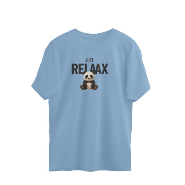 Oversized "Just Relax" Panda T-Shirt – Cute Cartoon Print for Chill Vibes