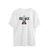 Oversized "Just Relax" Panda T-Shirt – Cute Cartoon Print for Chill Vibes