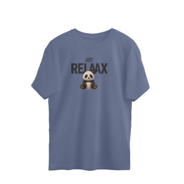 Oversized "Just Relax" Panda T-Shirt – Cute Cartoon Print for Chill Vibes